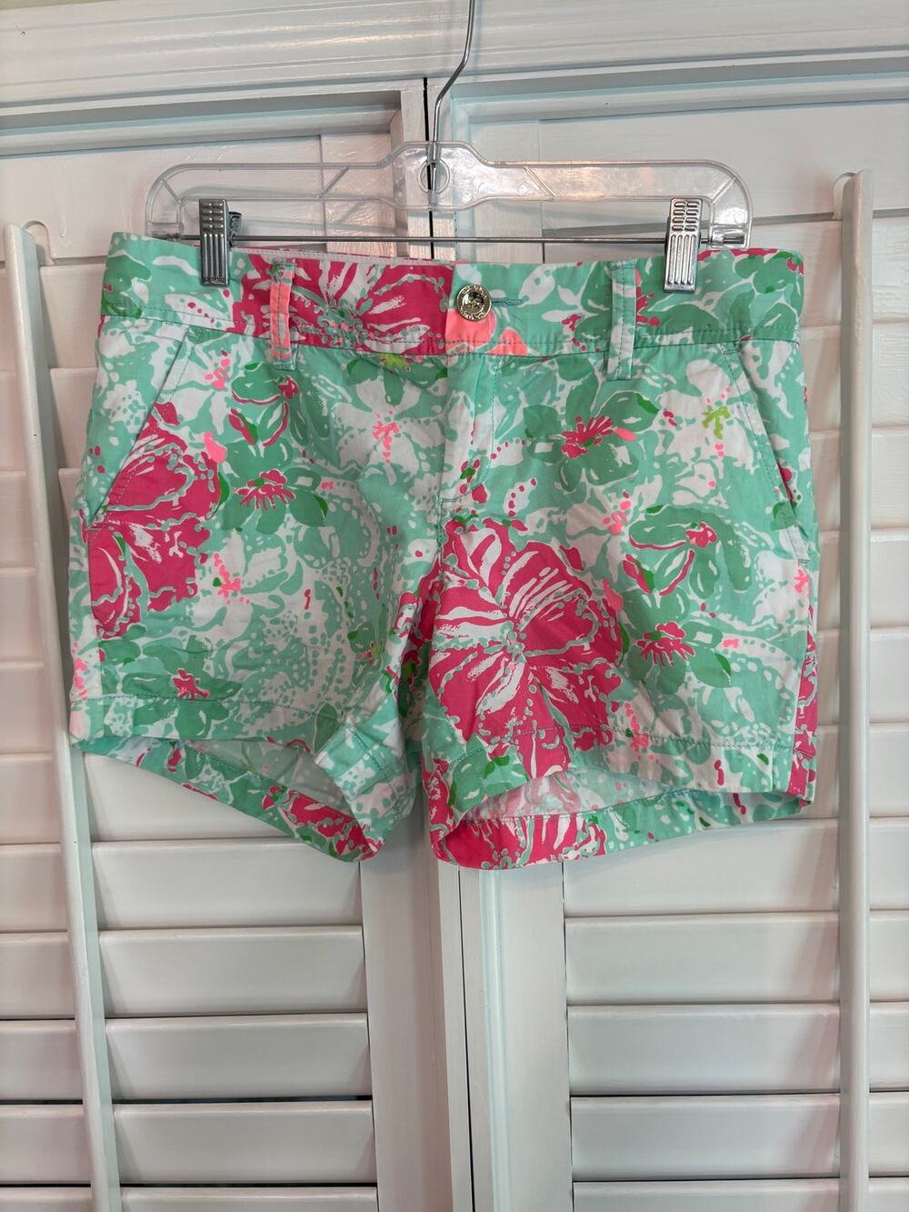 Lilly Pulitzer Mint And Pink The Callahan Short Size 4